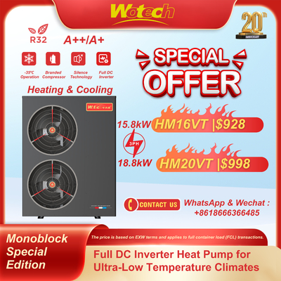 satın al Isıtma ve soğutma için 380V Inverter R32 Monoblock Özel Sürüm ısı pompası -35°C işleyiş Çevrimiçi üretim