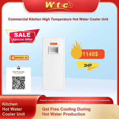 satın al R410a 380V 50Hz 3 Phase Commercial Kitchen High Temperature Hot Water Cooling Unit Çevrimiçi üretim
