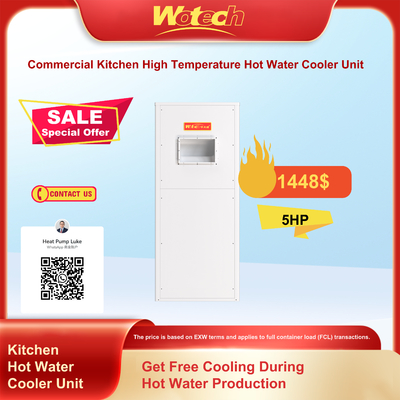 satın al R410a 5 HP Commercial Kitchen High Temperature Hot Water Cooling Unit Çevrimiçi üretim